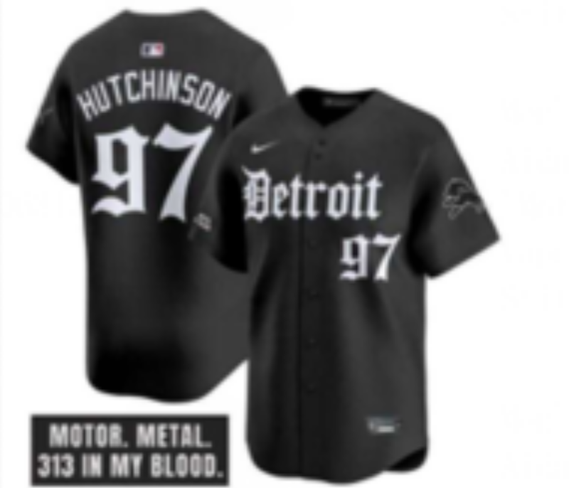 Men 2025 Detroit Lions #97 Hutchinson Black NFL jersey 0010->detroit lions->NFL Jersey